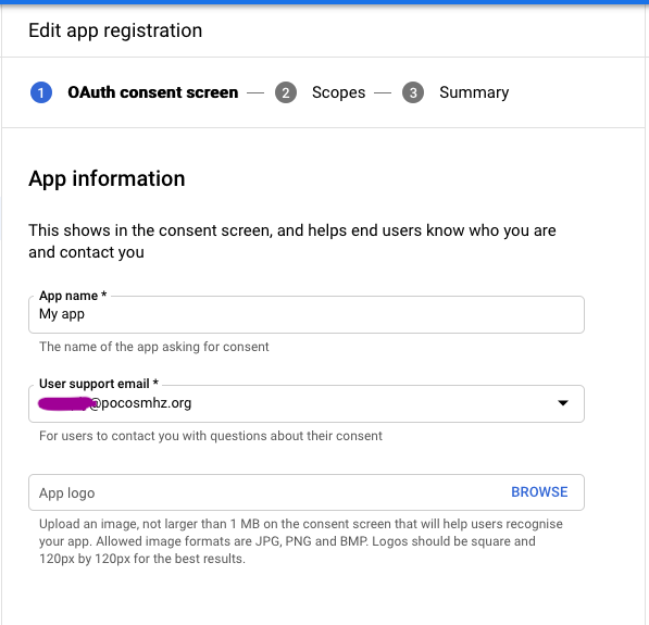 Edit app registration