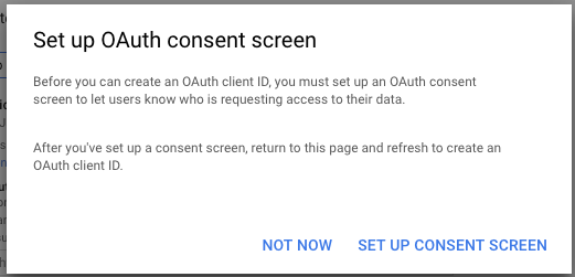 Set up OAuth consent screen