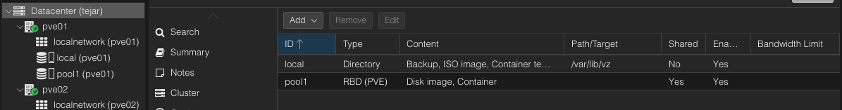 Ceph shared storage